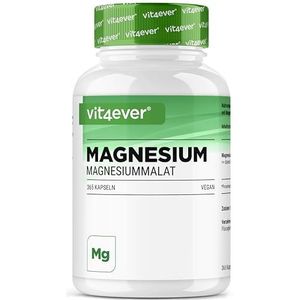 Magnesiummalaat - 365 capsules - 2000 mg waarvan 300 mg elementair magnesium per dagelijkse portie - 4 maanden voorraad - Hooggedoseerd - Zonder toevoegingen - Veganistisch