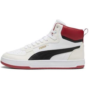 PUMA Heren Caven 2.0 Mid Sneaker, Frosted Ivory White-Club Rood, 8 UK, Frosted Ivory PUMA Wit Club Rood, 42 EU