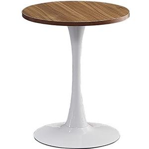 Prachtige ronde tafel, eenvoudige zakelijke onderhandelingssalontafel, H75CM balkon witte vrijetijdstafel, kleine familie eettafel, kleine ontvangsttafel (kleur: A, maat: 60 cm)