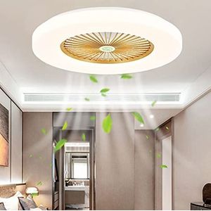 LANMOU Stille plafondventilator met verlichting en afstandsbediening, moderne led-plafondlamp, onzichtbaar ventilatorlicht voor woonkamer, slaapkamer, kinderkamer, lamp, eetkamerlamp, diameter 52 cm,