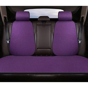 Stoelhoezen Beschermhoezen Zomer Autostoel Cover Pad Mat Voor Achter Rugleuning Kussen Vlas Mesh Protector Antislip Vier Seizoen Auto Interieur Ademend Mantel(Purple 1set)