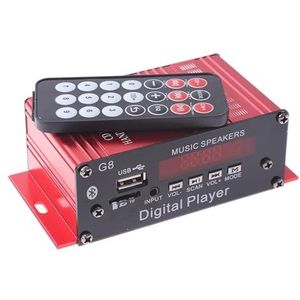 Versterker, G8 Auto 12V 200W 4-kanaals digitale eindversterker Stereo AUX FM MP3