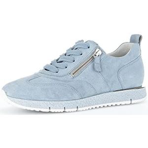 Gabor Low-Top sneakers voor dames, lage schoenen, uitneembaar voetbed, beste pasvorm, blauw aquamarijn, 39 EU