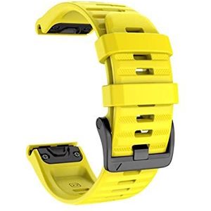 LUGEMA Bandriem Compatibel met Garmin Fenix ​​6 6x Pro Snel compatibel met 22mm 26mm horlogeband Compatibel met Fenix ​​5 5x Plus Quick Release Silicone Pols Bands (Color : Yellow, Size : 22mm for F