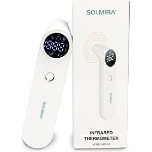 SOLMIRA Infrarood thermometer voor voorhoofd en oor, contactloos, onmiddellijke meting, hoge precisie, geschikt voor baby's, kinderen, volwassenen en voorwerpen