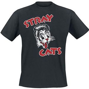 Stray Cats Katten Logo T-Shirt Zwart XXL