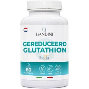 Bandini® Glutathione Forte 250mg PER CAPSULE, L-Glutathione Setria Gereduceerd en Bioactief 60 Capsules, Natuurlijk Antioxidant en Anti-veroudering, Ondersteunt Lever, Darmen en Long, Kosher, Vegan