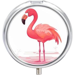 Cartoon Flamingo Pillendoos Pil Case Pil Organizer Geneeskunde Pil Organizer Wekelijkse Pil Organizer Pil Houder Kleine Pil Case Pil Containers Pil Houder voor Portemonnee
