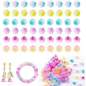 Bulk 0.47''D Tsjechische Crystal Glass Flower Kralen 100 Stks voor DIY Sieraden Ambacht, Gradiënt Kleuren 6 Bell Bloem Spacer Kralen voor Ketting, Armband, Oorbellen, Enkelbanden maken, Cadeaus