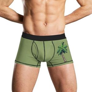 Tropische palmboom herenondergoed, ademende boxershort, zachte onderbroek, S