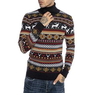 Redbridge Gebreide trui voor heren, Noorse rolkraag, slimfit