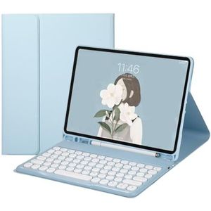 Hoesje met Toetsenbord voor Samsung Galaxy Tab A9 Plus 11 Inch (SM-X210/X215/X216/X218), Afneembaar Toetsenbord met Penhouder,Blauw