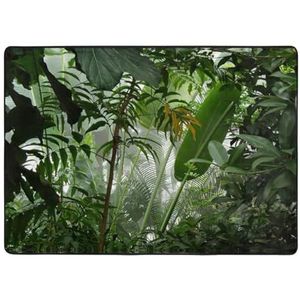 EdWal Tropisch regenwoud jungle scène print groot tapijt, flanel mat, indoor vloer tapijt tapijt, voor nachtkastje eetkamer decor 203x148 cm
