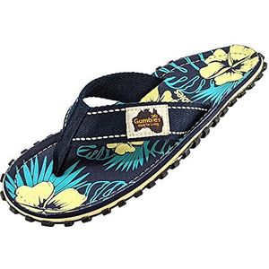 Gumbies Model Original Teenslippers voor dames en heren, sandalen voor heren/dames, badslippers, slippers voor dames, teenslippers, sandalen voor dames, Blue Hibiscus, 44 EU