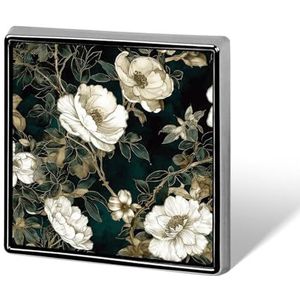 Witte Bloemen Vierkante Reversspeld Dames Nieuwigheid Knopen & Pins Metalen Badge Leuke Broche Pin Retro Pinback Badge Mode Tas Pins Voor Hoed Rugzakken Tie Pak Bruiloft Party Accessoire