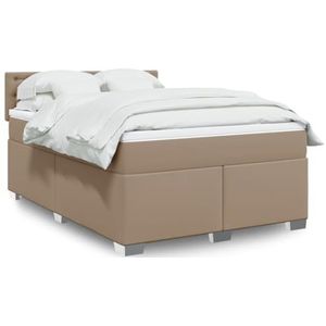 XGWKCNV Furniture Select-Boxspringbed met matras Cappuccino 140x200 cm Kunstleer