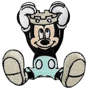 Lapjes Appliqués - Mickey Mouse zit - overdrukplaatjes opzetstukken Applicaties opnaaien opstrijken Lap Patches, Maat: 7,5 x 7,5 cm