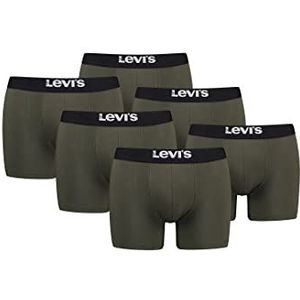 Levi's 905001001 Boxershorts voor heren, boxershort, onderbroek, verpakking van 6 stuks, Kaki, M
