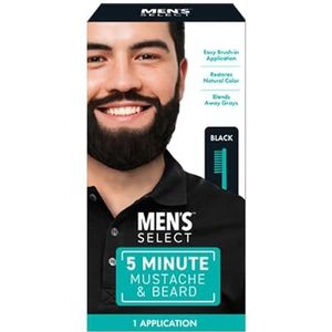 Men'S Select Gezichtshaarverf met borstel voor snor en baard, 5 minuten, voor mannen, zwart, inclusief borstel, zwart, 1 oz vloeistof (1 stuk)