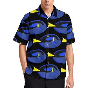 Blue Tang Kingfish Hawaiiaans shirt voor heren, zomer, strand, casual, korte mouwen, button-down shirts met zak