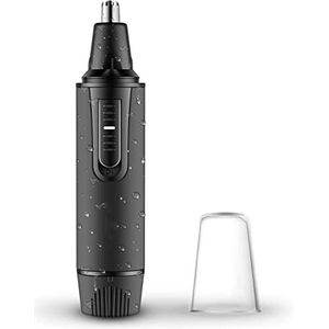 OIFAODAO, Draagbare pijnloze wenkbrauw- en gezichtshaartrimmer for mannen vrouwen, werkt op batterijen, IPX7, dubbele randmesjes for eenvoudige reiniging ，Neushaartrimmer