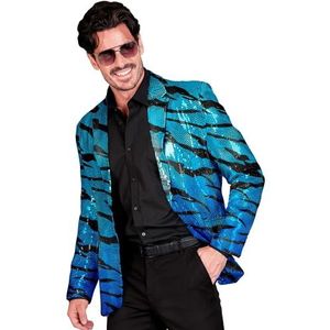 Widmann - Party Fashion Jacket met pailletten voor heren, blauw, disco fever, slagermove