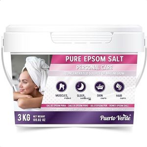 Puerto Verde • Puur Epsom Zout 3 Kg. Geconcentreerde bron van Magnesium. Badzout en Persoonlijke Verzorging. Snel Oplossende Epsomzout voor Spierontspanning en Goede Slaap. Spaanse Productie.