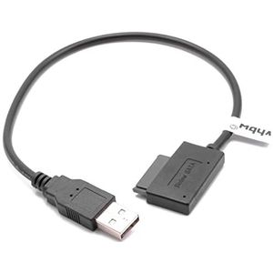 vhbw Slimline SATA II 13 Pin CD DVD Drive naar USB Adapter Kabel