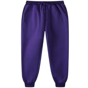 Performance Heren, Unisex Trainingsbroek Heren Soft Touch Loungewear Joggingbroek Joggers Jogbroek (Color : Purple, Size : 3XL)