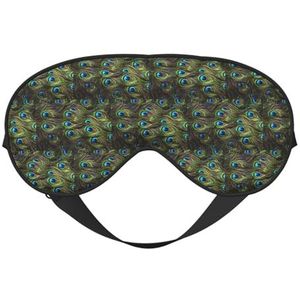 Fresh Peacock Printing All-Occasion Sleep Eye Mask met dubbelzijdige verstelbare riem Perfect voor ploegendiensten en reizen