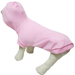 Petitebelle Puppy Kleding Hond Jurk Licht Roze Katoen Hooded Shirt Korte Mouwen, Small, Lichtroze