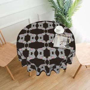 OTTKGGA Cartoon Olifant 60 inch Rond Tafelkleed Decoratieve Tafelhoes Waterdicht Wasbaar Feesten Bruiloften Home Decor