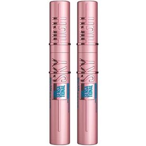 2 x Maybelline New York Sky, hoge Lash Sensational mascara, volumegevend en verlengend, waterbestendig, kleur zwart, 2 mascara's