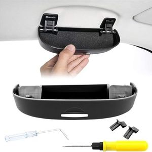 Opbergbox voor zonnebrillen in de auto voor Audi A8 Q8 S8 2019 2020 2021, ABS brillenhouder vooraan, brillenorganizer, zwart/grijs