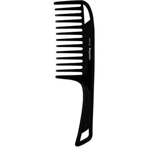 Brede Tand Haar Kam Zwarte Argan Olie Doordrenkt Met Comfortabele Handgrip Handvat Detangler voor Dik & Krullend Medium tot Lang Haar Door Majestik+