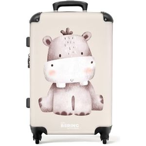 NoBoringSuitcases.com kinderkoffer dieren, nijlpaard, Mittelgroß, kinderbagage