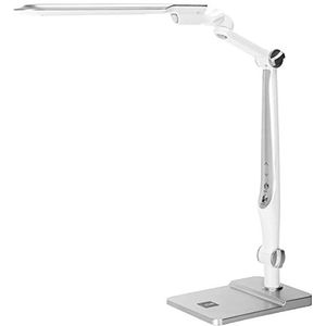 Aigostar Bureaulamp, led-tafellamp, dimbaar, bedlampje 950lm, Dimbaar, Opvouwbaar, Instelbare Kleurtemperatuur (3300K-6000K), Zilver, 9W