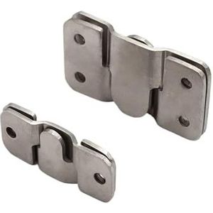 4-delige/2-set roestvrijstalen in elkaar grijpende ophanggespen, vlakke meubelbevestigingen, haken for wandfotolijsten en displays(Large-Double-hole)