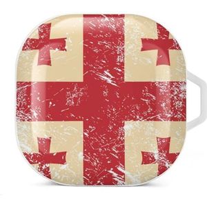 Georgië Retro Vlag Oordopjes Hoesje Compatibel met Samsung Hard Shell Beschermhoes Wit-Stijl