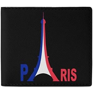 Frankrijk Vlag Eiffeltoren Kleine Portemonnee Slanke Bifold Portemonnee Multi-use Coin Pouch met 2 Credit Card Zakken