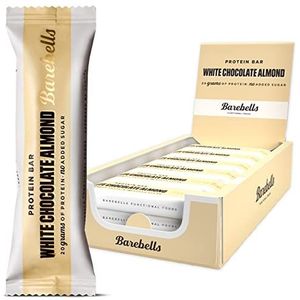 Barebells Eiwitrepen, heerlijke eiwitrepen met chocolade, suikerarm, 20 gram eiwit, zonder palmolie, White Chocolate Almond, 12 x 55 g