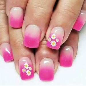 24 stuks vierkante nepnagels Press-on nagels kunstnagels acryl kunstnagels lijm op nagels ontwerpen Franse nagels tips