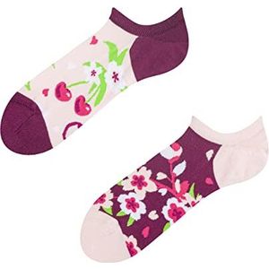 Dedoles Unisex Sokken voor Dames, Heren & Kinderen Katoen Grappige Ontwerpen Voetbal Planten Links Rechts Verschillend, kleur: Roze, motief: Kersenbloesem (sneaker sokken), grootte: 35-38