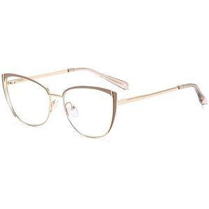 kachawoo Blauw licht blokkerende bril retro vrouwen metalen brilmontuur kattenoog anti-blauw licht computerbril, Kaki Goud Frame, Medium