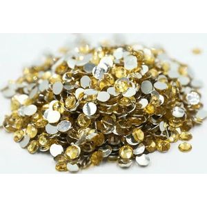 Groot pakket 2-6mm Hars Flatback Kristallen AB Zilveren onderkant Hars Niet-hotfix Strass Steentjes Nail Art Strass Kledingstuk-Lt.C.Topaz-2mm SS6-10000st
