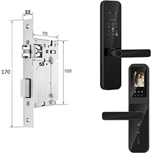 Slim slot Tuya Digitaal Elektronisch Smart Deurslot Met Biometrische Camera Vingerafdruk Smart Card Wachtwoord Sleutel Ontgrendelen(170x22(5050))