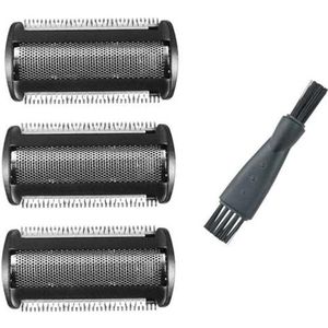 3 Pack Shaver Head Replacement Trimmer for Philips Bodygroom BG 2024-2040 S11 YSS2 YSS3 Series with Brush