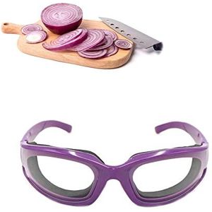 JUHONNZ Uienbril, beschermende bril voor uien, spatbescherming, oogbescherming, gezichtsbescherming voor vrouwen en mannen, thuis, gebruik van keuken, volledige activiteiten, paars