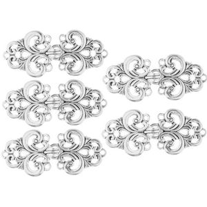 Shirt Cinch Swirl Clip Cape Clips, Sjaal Cardigan Clips Pakket van 5 paar Swirl Clasp Sluitingen Legering(Typee Silver)
