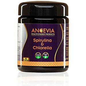 ANCEVIA Spirulina en Chlorella persen - 1 glas met 365 tabletten | 100% natuurlijk spirulina & chlorella-poeder | hoge dosering algentabletten | laboratoriumgetest en veganistisch
